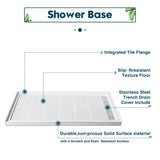 SUNNY SHOWER 32 in. W x 48 in. D x 4 in. H White Right Drain Rectangular Bases