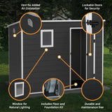 Lotus Oxonia Pent Plastic Shed Dark Grey With Floor