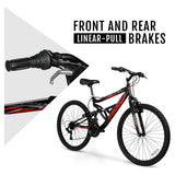 Hyper Bicycles Men's 26" Shocker Mountain Bike, Black/Red
