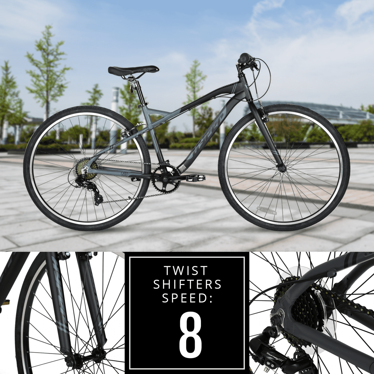 Hyper Bicycles 700c Urban Bike for Adults, Gray