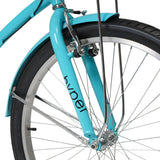 Hyper Bicycle 26" Woman's Commute Bike with Basket, Neon Teal