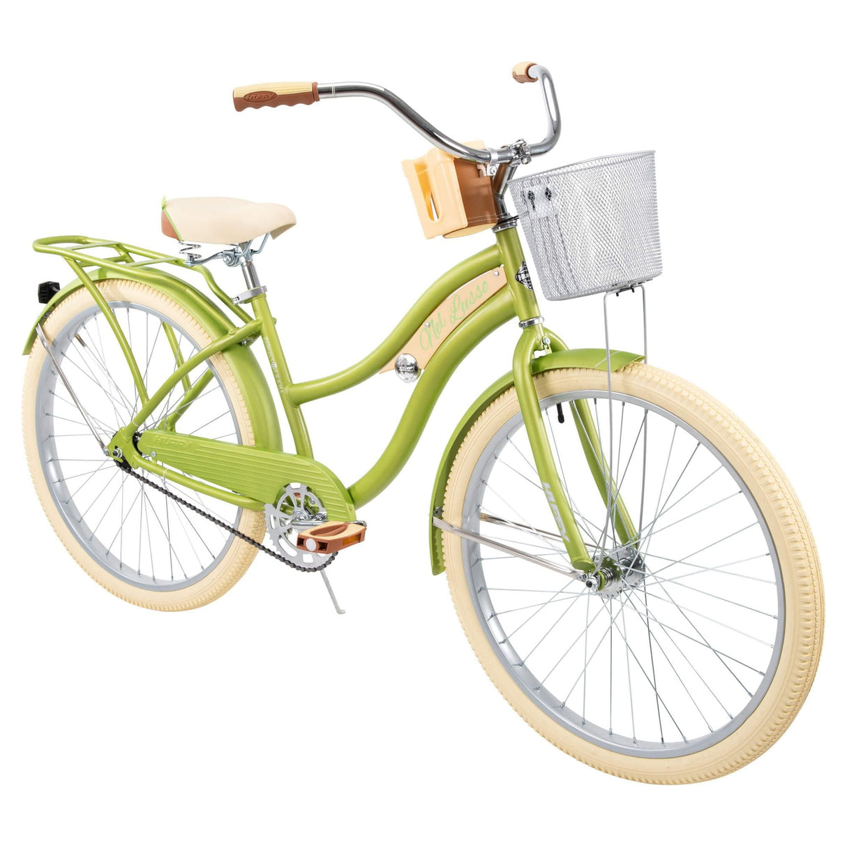 Huffy, Nel Lusso Classic Cruiser Bike with Perfect Fit Frame, Women's, Green, 26"
