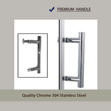 SUNNY SHOWER 1/4 Inch Frameless Chrome Finish Pivot Shower Door