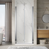 SUNNY SHOWER 1/4 inch Frameless Chrome Finish Bi-Fold Shower Door