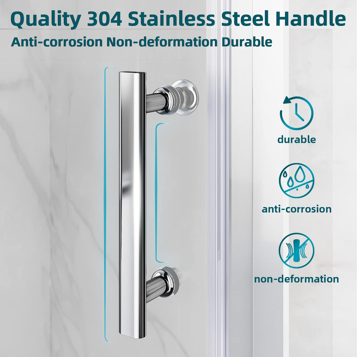 SUNNY SHOWER 1/4 inch Frameless Chrome Finish Bi-Fold Shower Door