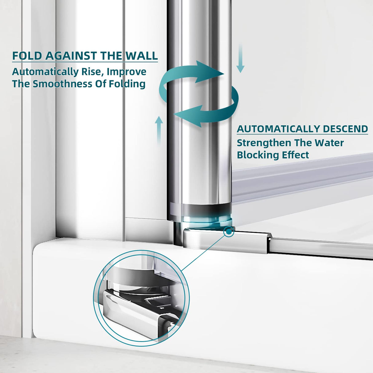 SUNNY SHOWER 1/4 inch Frameless Chrome Finish Bi-Fold Shower Door