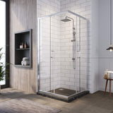SUNNY SHOWER 34 in. W x 34 in. D x 72 in. H Corner Entry Enclosure With Sliding Doors