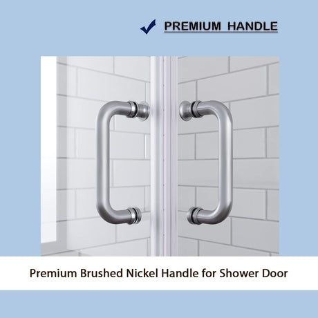 SUNNY SHOWER 36 in. W x 36 in. D x 72 in. H Brushed Nickel Finish Corner Entry Enclosure With Sliding Doors