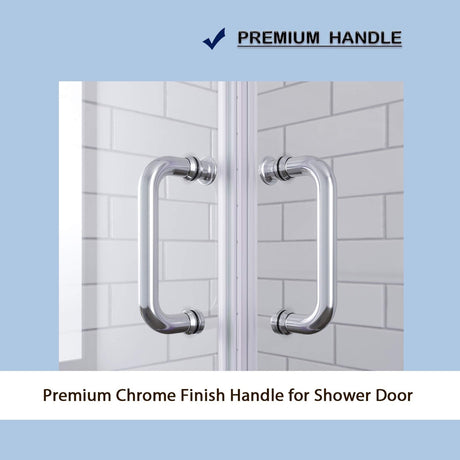 SUNNY SHOWER 36 in. W x 36 in. D x 72 in. H Chrome Finish Corner Entry Enclosure With Sliding Doors