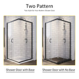 SUNNY SHOWER 36 in. W x 36 in. D x 72 in. H Black Finish Corner Entry Enclosure With Sliding Doors And White Square Base