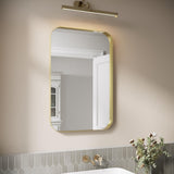ELEGANT Round Corner Vanity Mirror Wall-Mounted 24 in. W x 36 in. L Brushed Metal