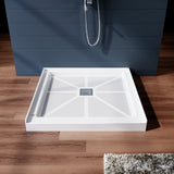 SUNNY SHOWER 36 in. W x 36 in. D x 4 in. H White Center Drain Square Bases