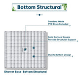 SUNNY SHOWER 36 in. W x 36 in. D x 4 in. H White Center Drain Square Bases