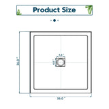 SUNNY SHOWER 36 in. W x 36 in. D x 4 in. H White Center Drain Square Bases