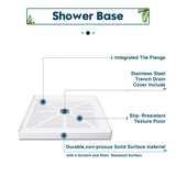 SUNNY SHOWER 36 in. W x 36 in. D x 4 in. H White Center Drain Square Bases