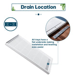 SUNNY SHOWER 32 in. W x 48 in. D x 4 in. H White Right Drain Rectangular Bases