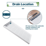 SUNNY SHOWER 32 in. D x 4 in. H White Left Drain Rectangular Base