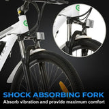 Ecotric Electric Bike 350W City Cruiser Bicycle Up to 35 Miles Removable Battery 7 Speed 26" Commuter Bike White for Adults Teen A-E516646