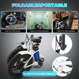 ECOTRIC 20" 500W 12.5Ah Folding Electric Bicycle E-bike Fat Tire Foldable Pedal Assist Bike Children UL A-E516646
