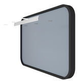 ELEGANT Round Corner Vanity Mirror Wall-Mounted 30 in. W x 40 in. L Brushed Metal