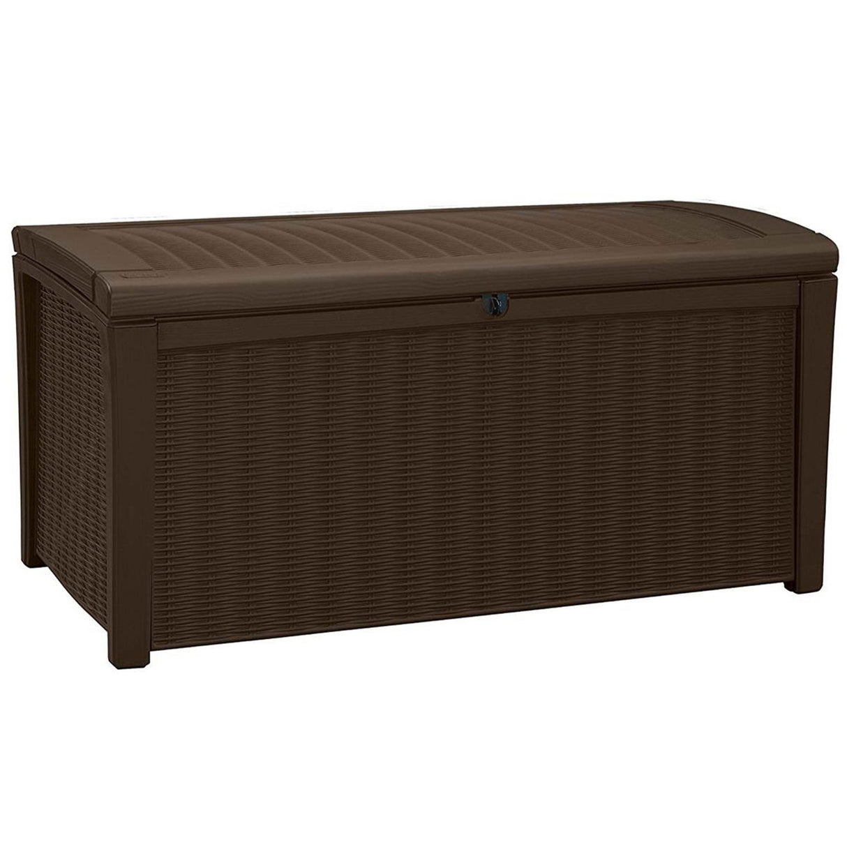 Keter Borneo 110 Gal Rattan Resin Patio Storage Deck Box & Bench (2 Pack)