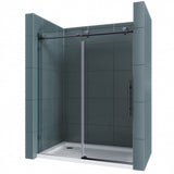 ELEGANT Frameless Sliding Shower Doors 48 in. W x 76 in. H
