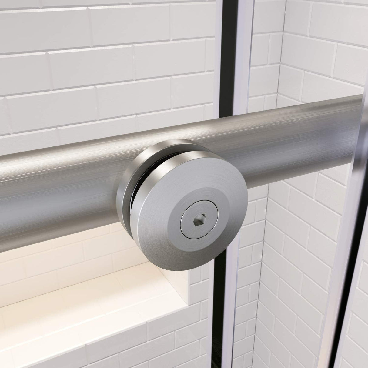 ELEGANT Frameless Sliding Shower Doors 48 in. W x 76 in. H