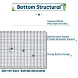 SUNNY SHOWER 32 in. D x 4 in. H White Center Drain Rectangular Base
