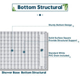 SUNNY SHOWER 32 in. W x 48 in. D x 4 in. H White Right Drain Rectangular Bases