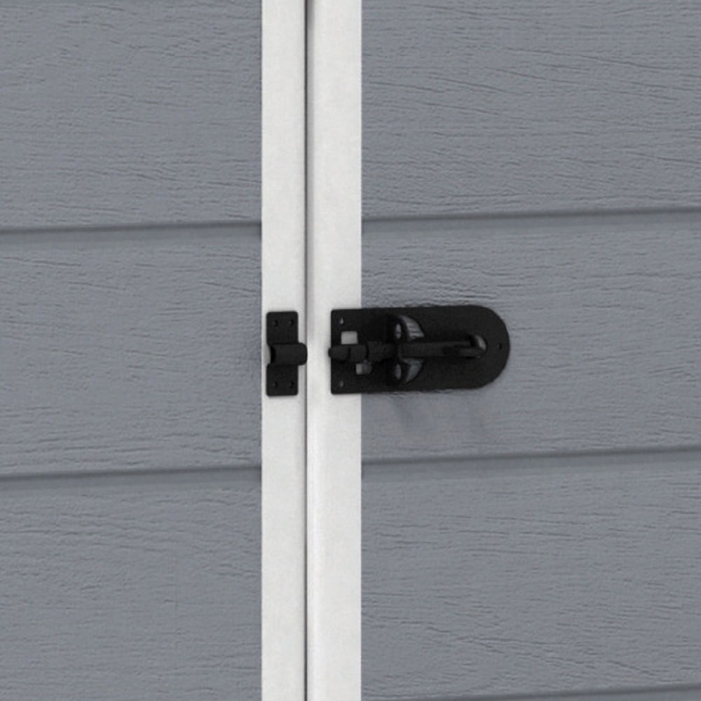 Keter Manor 4' x 6' Resin Storage Shed, All-Weather Plastic Outdoor Storage, Gray and White