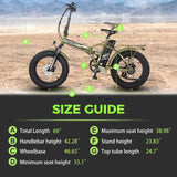 Ecotric 20" 48 V 500 W 15 AH Folding Electric Fat Tire Bicycle Bike City Ebike Black w/ Black A-E516646