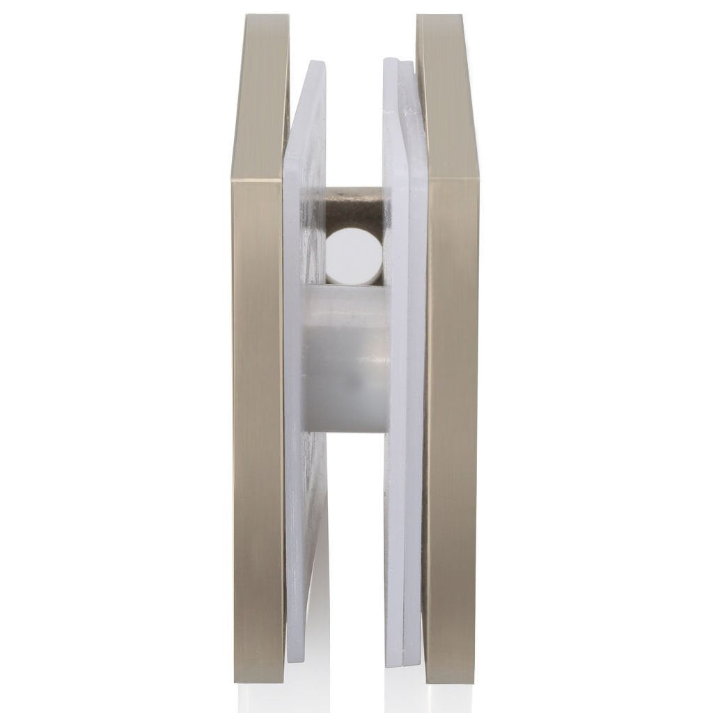 SUNNY SHOWER 2" x 2" Brushed Nickel Stainless Steel U-Clamp Clip For 3/8" Frameless Glass Panel