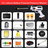 21V Cordless Pressure Washer, Max 870PSI, 2.11GPM