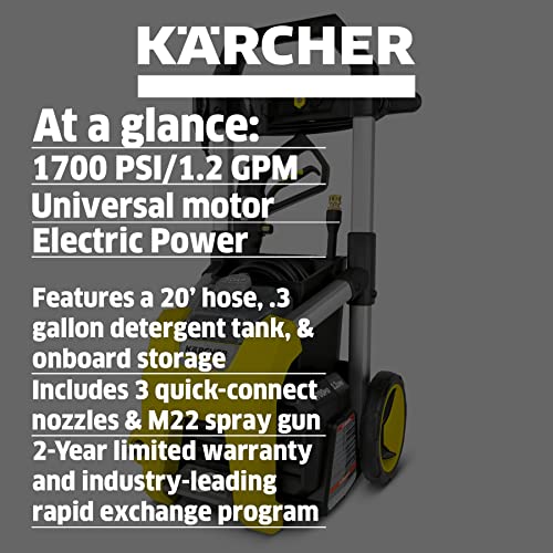 Karcher K1700 1700 PSI 1.2 GPM TruPressure Electric Pressure Washer