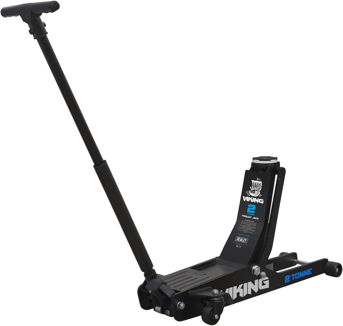 Sealey Viking 2 Tonne Trolley Jack, Car Jack, Low Profile Long Reach with Rocket Lift - 2100TB