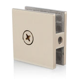 SUNNY SHOWER 2" x 2" Brushed Nickel Stainless Steel U-Clamp Clip For 3/8" Frameless Glass Panel