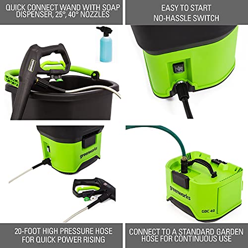 Greenworks 40V Cordless Pressure Washer Battery Not Included, PWF301
