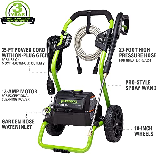 Greenworks 2000 PSI (13 Amp) Electric Pressure Washer