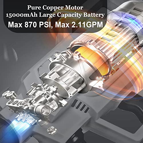 21V Cordless Pressure Washer, Max 870PSI, 2.11GPM