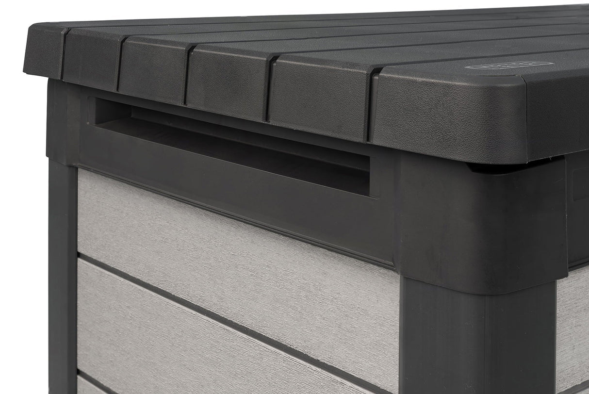 Keter Denali Grey 200 Gallon Large Resin Deck Box for Patio Outdoor Storage