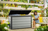 Keter Denali Grey 200 Gallon Large Resin Deck Box for Patio Outdoor Storage