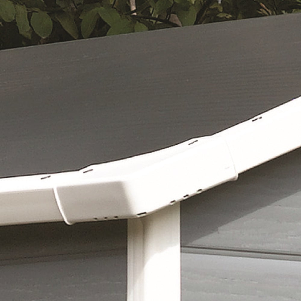 Keter Manor 4' x 6' Resin Storage Shed, All-Weather Plastic Outdoor Storage, Gray and White