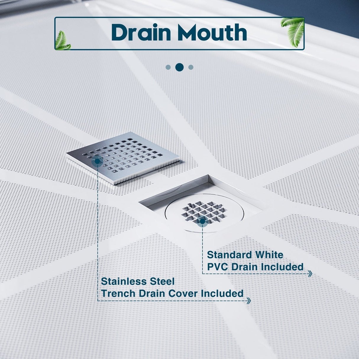 SUNNY SHOWER 36 in. W x 4 in. H White Center Drain Rectangular Base