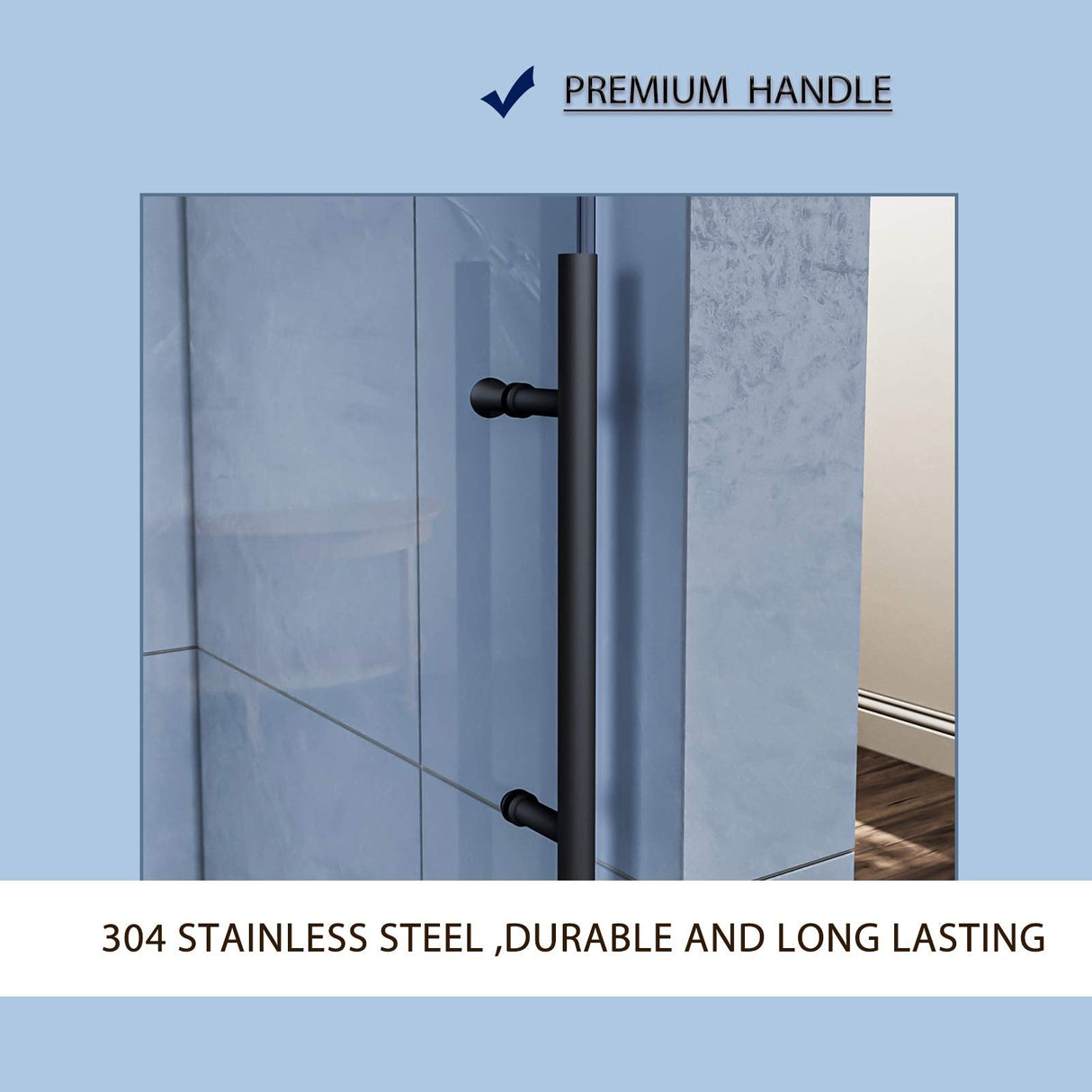 ELEGANT Frameless Bathtub Sliding Doors 60 in. W x 62 in. H