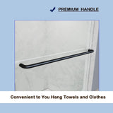ELEGANT Bathtub Double Sliding Door 60 in. W x 58 in. H Black Finish