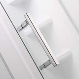 SUNNY SHOWER 36.7 in. W x 36.7 in. D x 71.8 in. H Frosted Chrome Finish Pivot Enclosures With Pivot Door And White Quadrant Bases