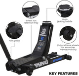 Sealey Viking 2 Tonne Trolley Jack, Car Jack, Low Profile Long Reach with Rocket Lift - 2100TB