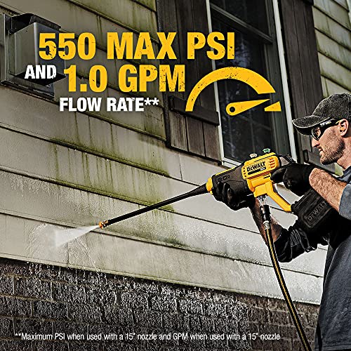 DEWALT Cordless Pressure Washer, Power Cleaner, 550-PSI, 1.0 GPM