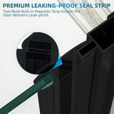 SUNNY SHOWER 1/4 Inch Frameless Black Finish Pivot Shower Door