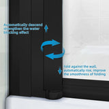 SUNNY SHOWER 1/4 Inch Frameless Black Finish Pivot Shower Door